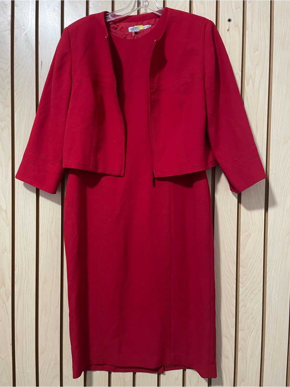 Maggy London Red Two-Piece Dress and Jacket Set